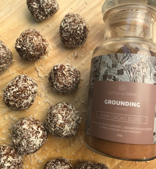 Grounding Raw Cacao Bliss Balls